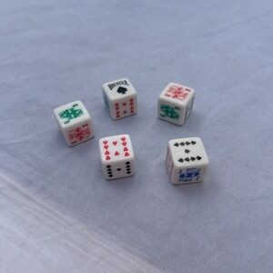 Table Game, Bicycle Collectible Vintage Poker Dice 1960s set of 5